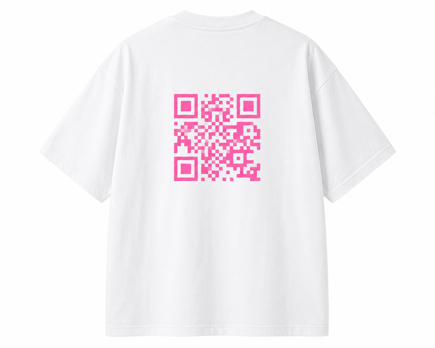 T-shirt Blanc – QR Code Rose