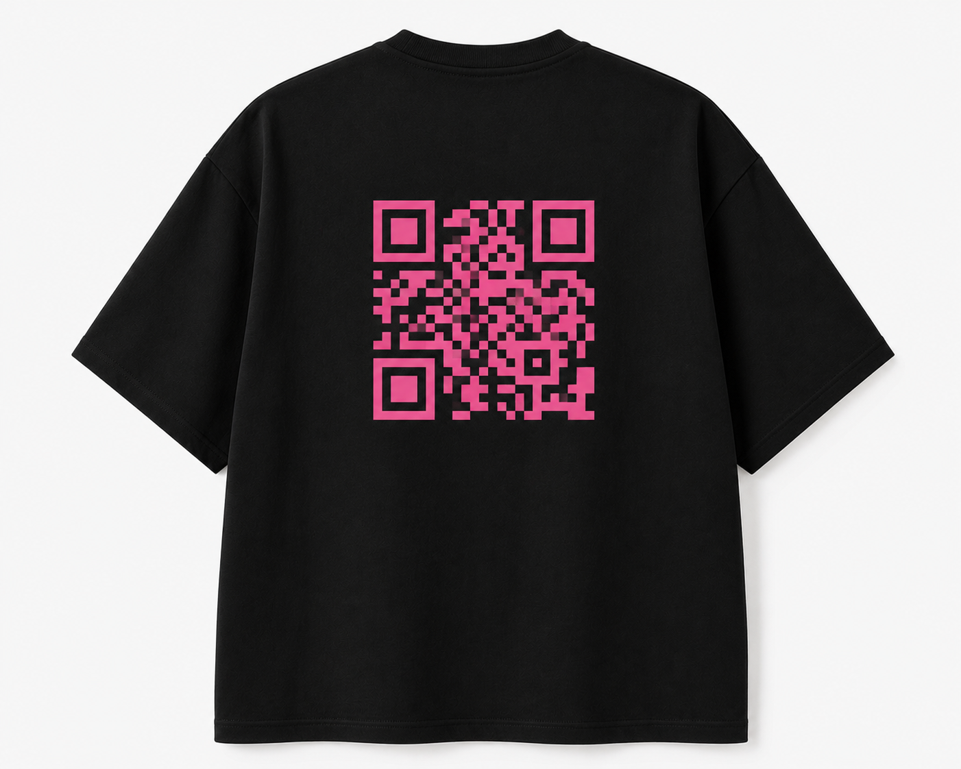 T-shirt Noir – QR Code Rose
